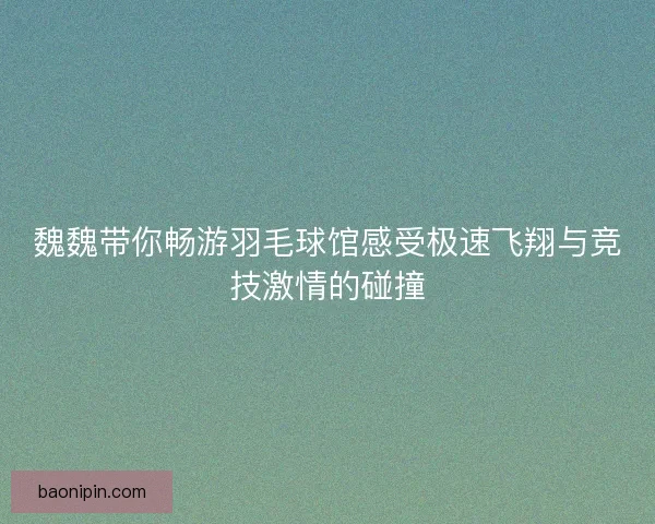 魏魏带你畅游羽毛球馆感受极速飞翔与竞技激情的碰撞
