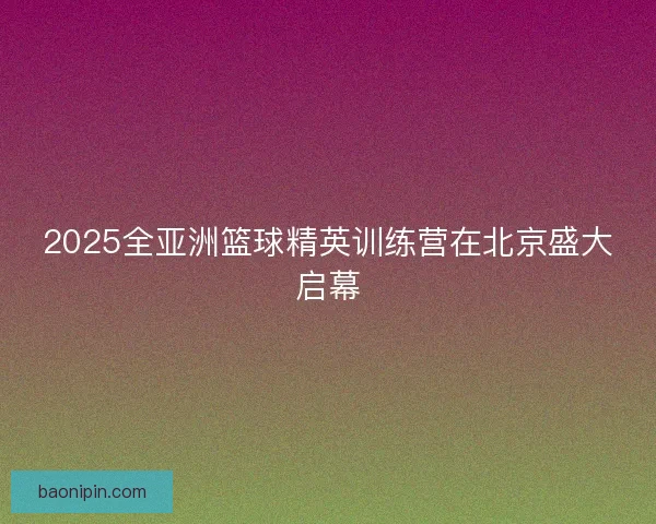 2025全亚洲篮球精英训练营在北京盛大启幕