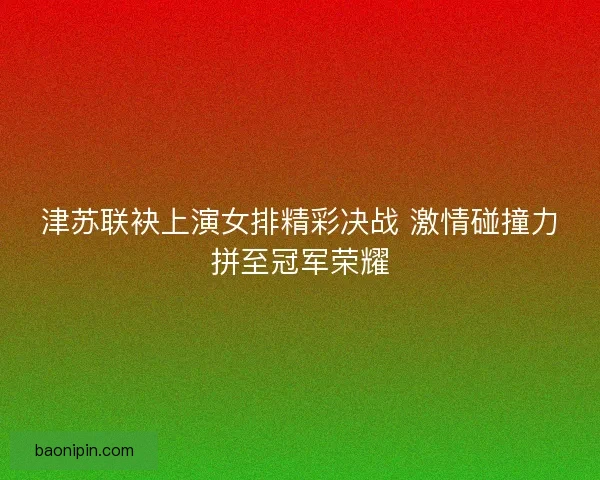 津苏联袂上演女排精彩决战 激情碰撞力拼至冠军荣耀